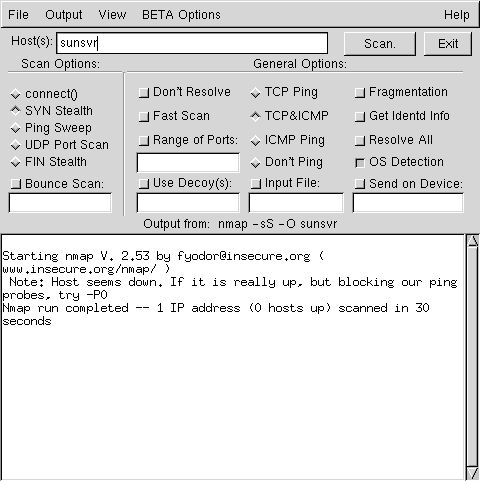 tarama yap�lan bilgisayarda
portsentry �al��maktad�r